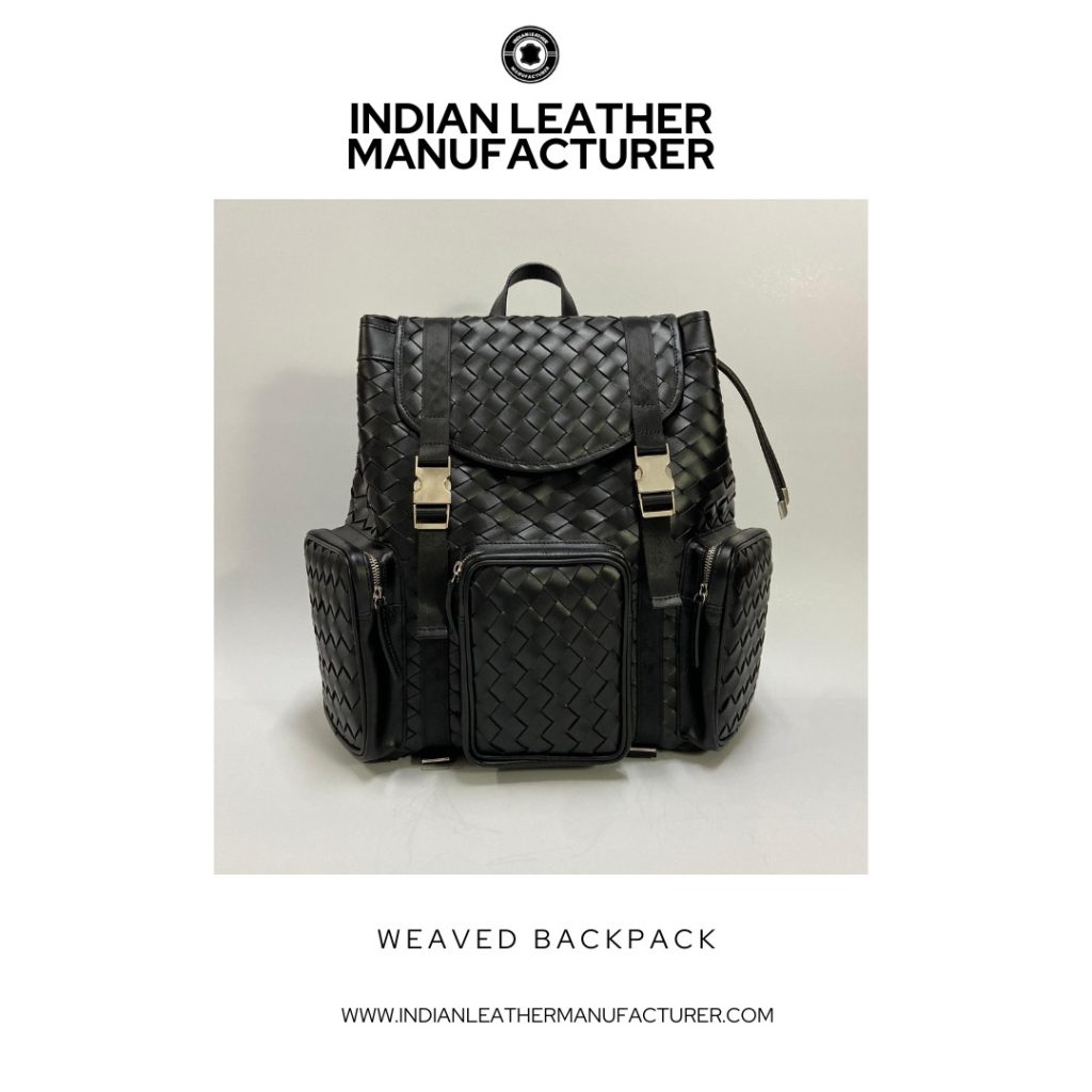 woven leather backpack