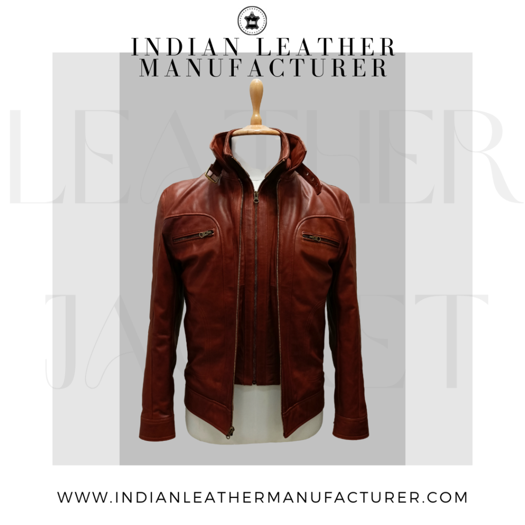 red leather biker jacket