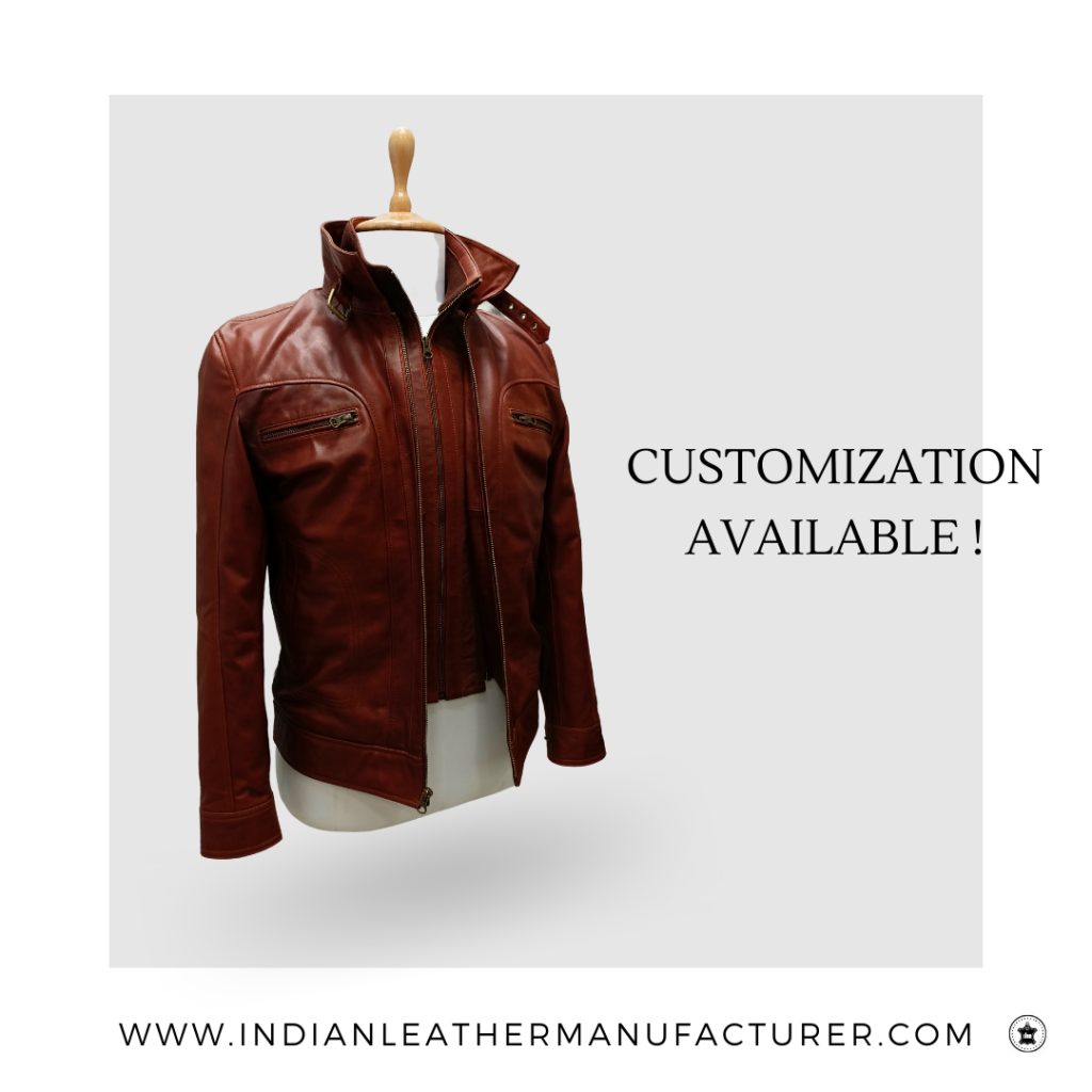 red leather biker jacket - customization available