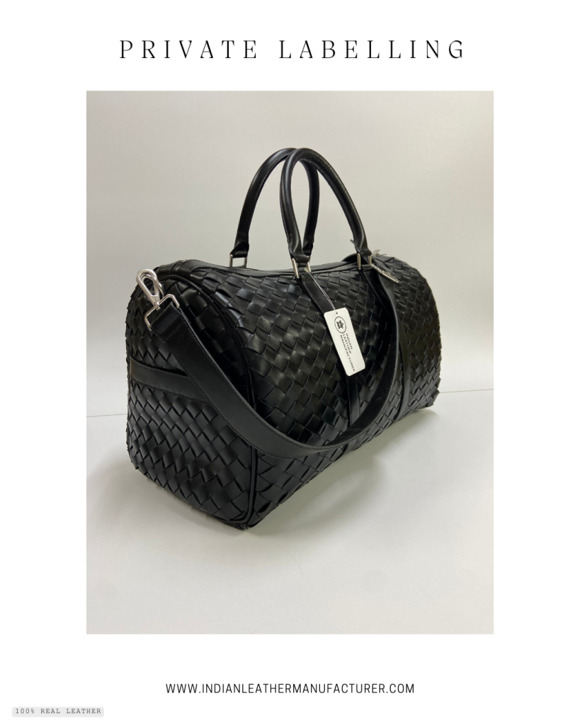 woven leather bag - private labelling