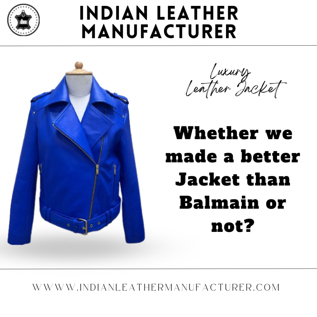 blue leather jacket manufacturer
